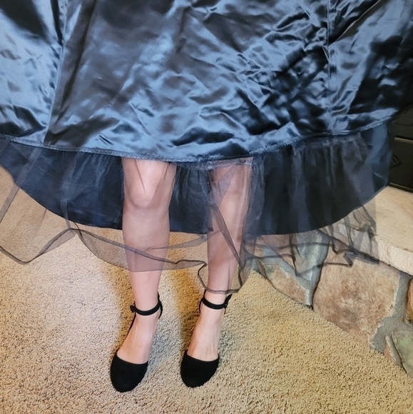 Gunne Sax Jessica McClintock Black Midi Dress, sz XS - Picture 9 of 16